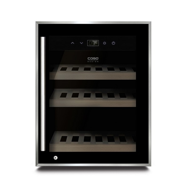מקרר יין 12 בקבוקים בצבע שחור מבית קאסו דגם CASO WineSafe 12 Black