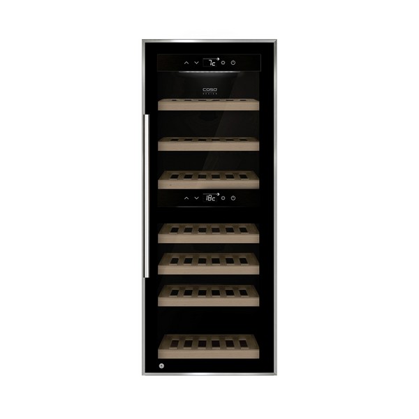 מקרר יין 38 בקבוקים בצבע שחור מבית קאסו דגם CASO WineComfort 38 black