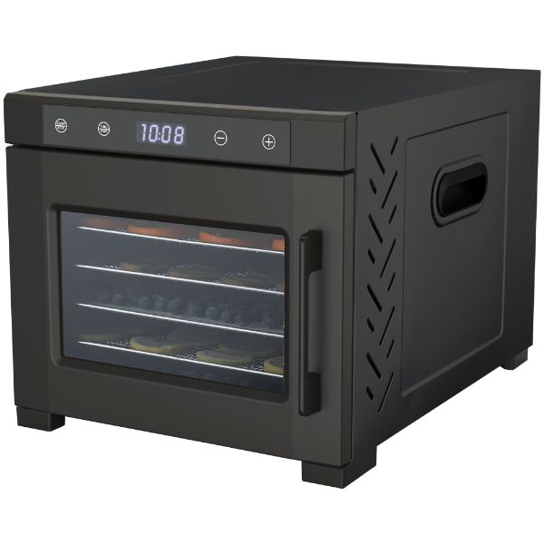 מייבש מזון 6 מגשים מנירוסטה בצבע שחור HOTPOINT